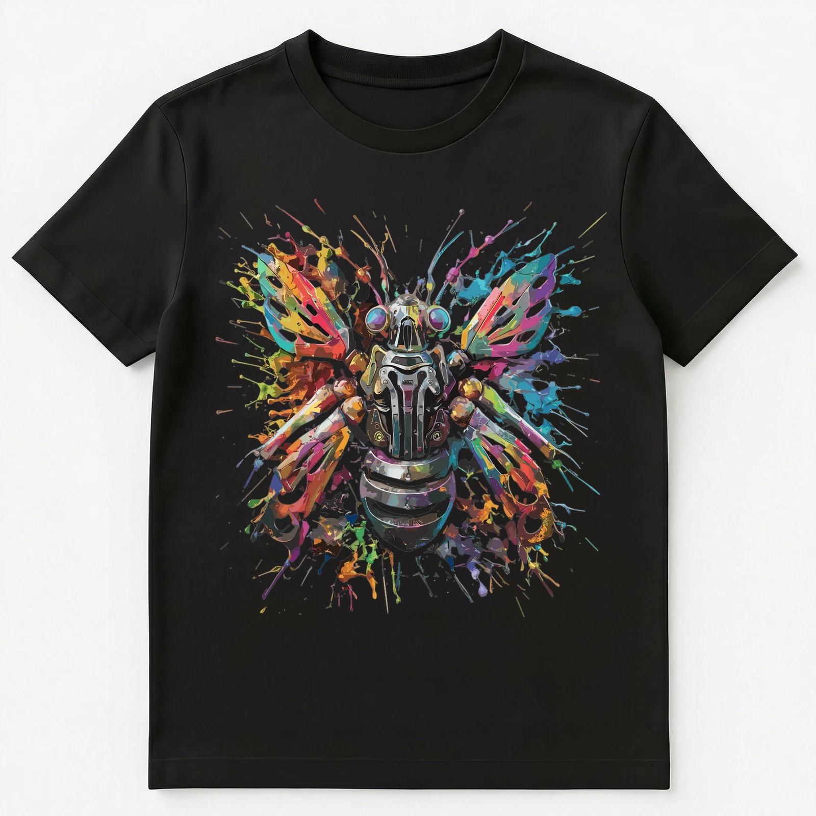

Colorful Paint Splash Mechanical Insect Art Graphic Unisex T-Shirt XL