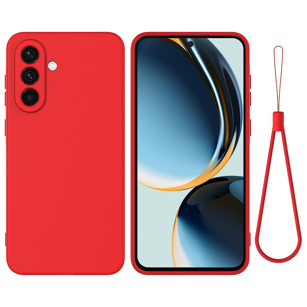 Suitable for Samsung A26 Solid Liquid Silicone Mobile Phone Case A16 Simple Business All Inclusive Soft Shell with Lanyard