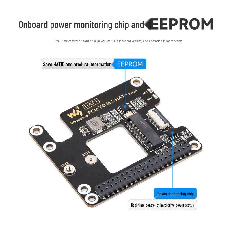 Raspberry Pi 5 PCIe to M.2 NVMe SSD Expansion Board