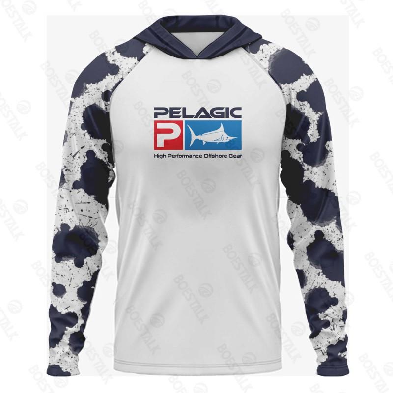 PELAGIC Langarm-Fischer-Hoodie UV-Schutz Atmungsaktiv Schnelltrocknend Bekleidung Herren