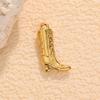 Western Cowboy Boot Stainless Steel Enamel Pendant - DIY Necklace & Bracelet Charm Jewelry.