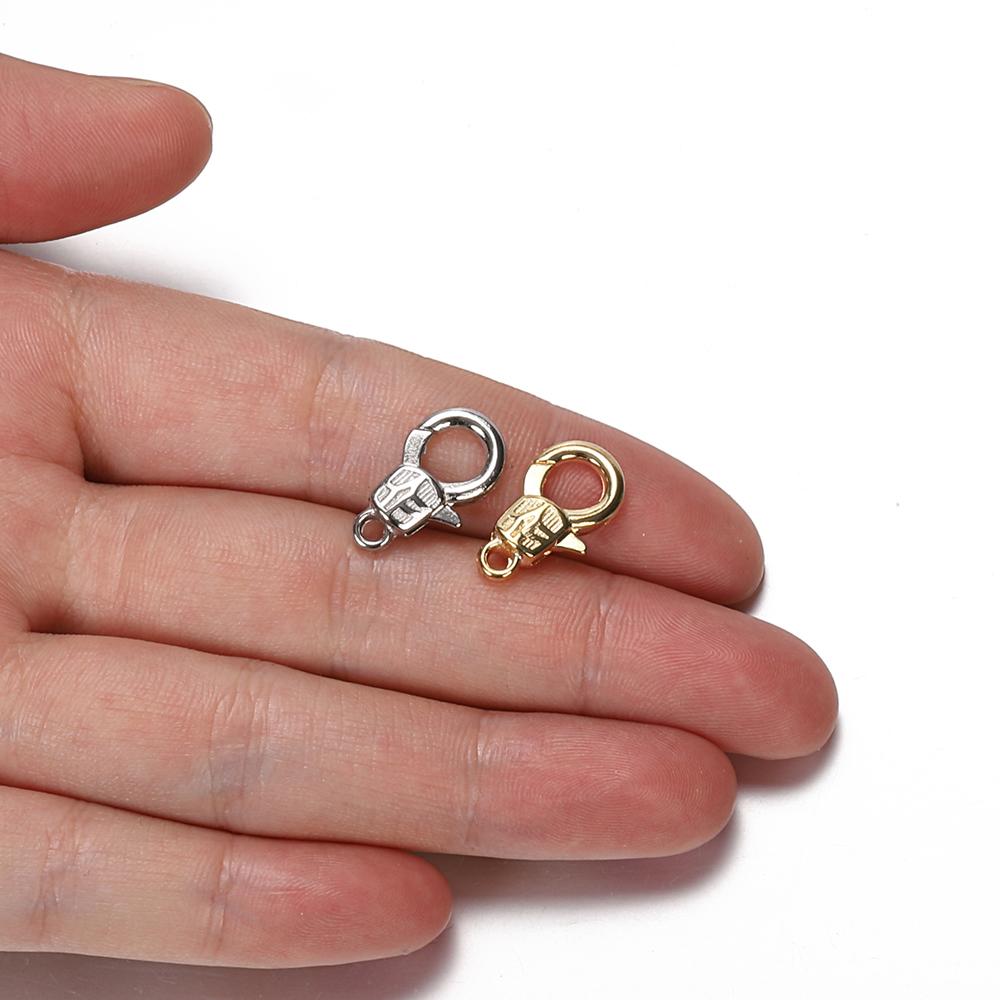 30 Stück 16mm Metall Hummerverschlüsse für Armbänder Halsketten Haken Kettenverschluss Bastelzubehör für Schmuckherstellung Komponenten DIY