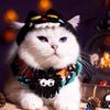 Breathable Halloween Cat Headgear Clothes Cat Woven Hat Bib Halloween Pets Costumes  Cosplay