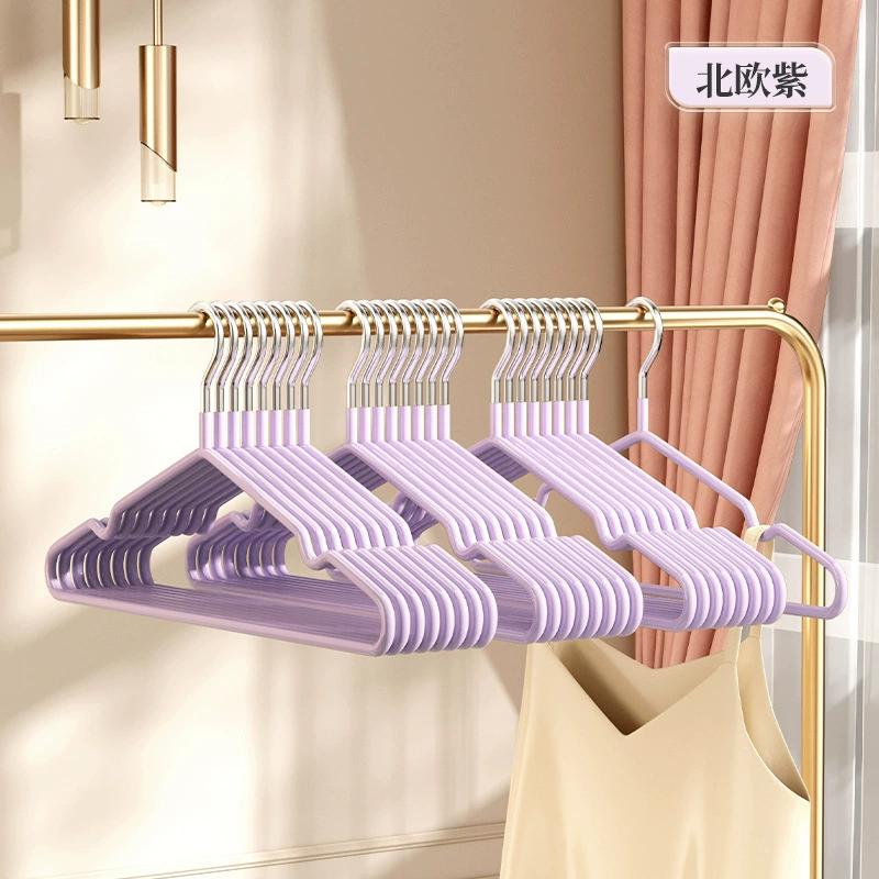

10pcs I KNOW Custom Color Waterproof 10PCS PVC Hanger 40CM Household Non-slip High Quality Metal PVC Colorful Clothes Hanger