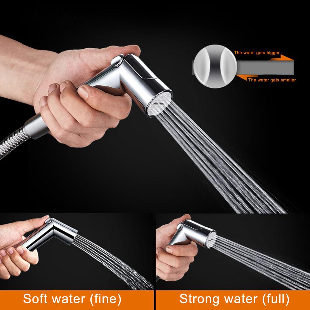 Silver ABS Bidet Spray Head for Floor Cleaning Pet Shower and More