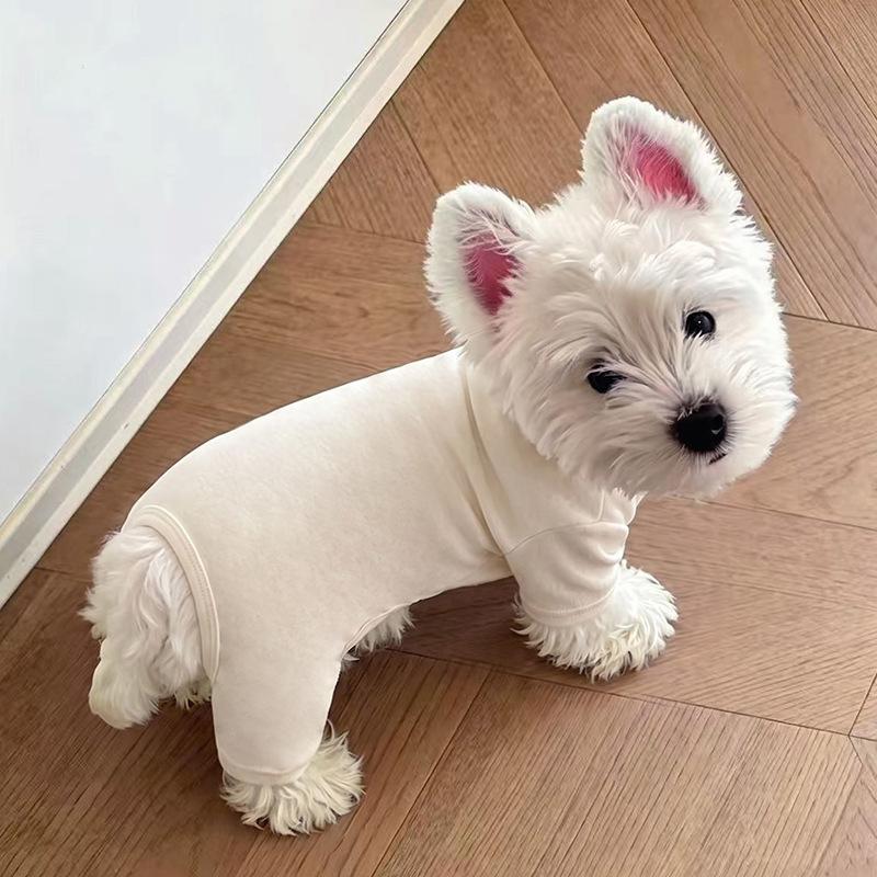 Dog German velvet warm four-legged clothes autumn and winter than bear teddy small dog cat pet bottoming shirt loungewear