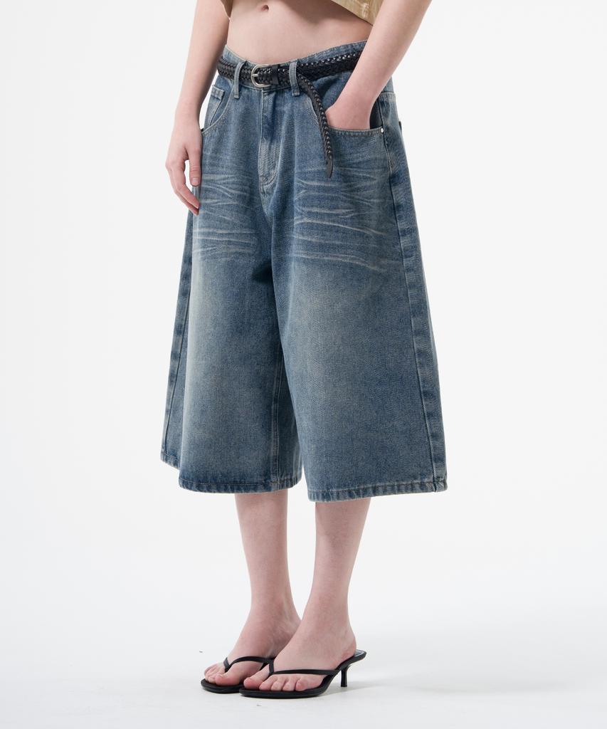 Descheuis Everyday Washed Bermuda Denim Pants Vintage Blue (Type B)
