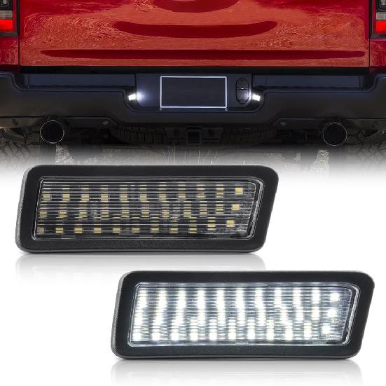 NJSBYL Full LED License Plate Light Assembly OEM Replacement for 2003-2018 D0dge Ram 1500 2500 3500 Pickup Truck Rear Tag License Number Plate Lamps