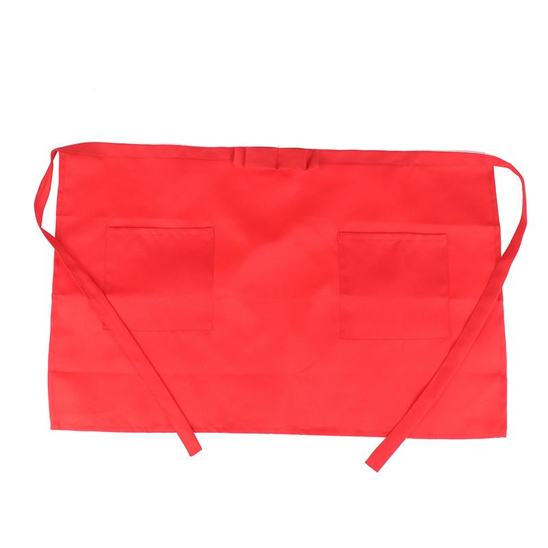 Half Short Waist Polyester Apron Waitress Waiter With Pocket Kitchen Cafe Pub Bar Apron