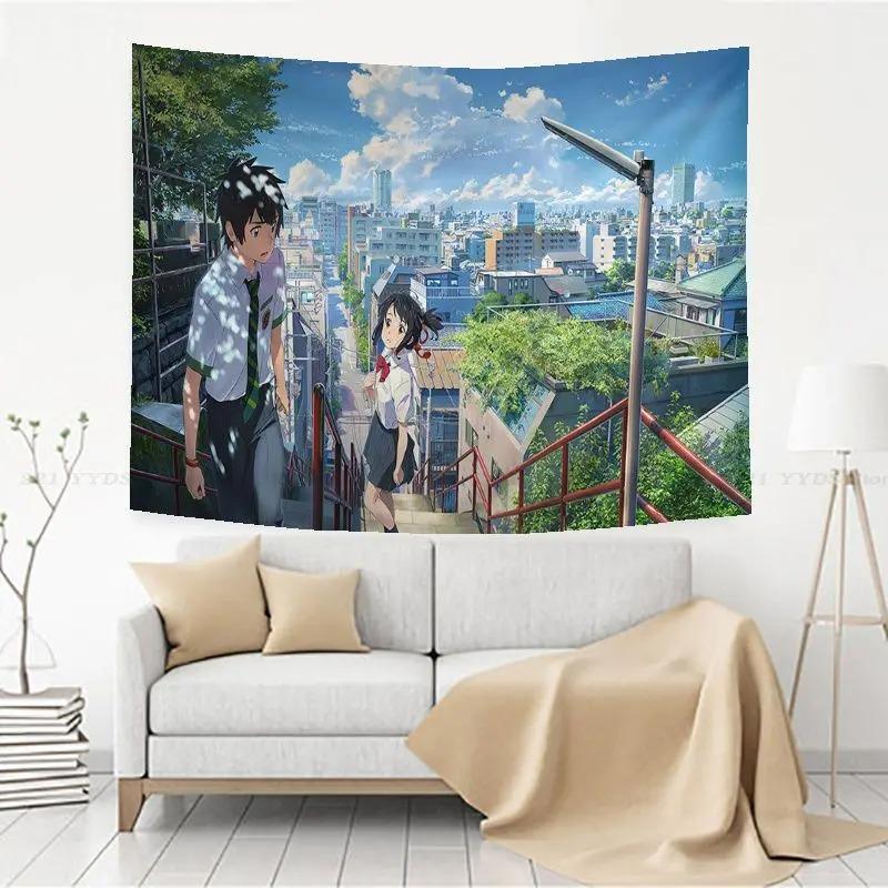 Office Living Room Tapestry Japanese Anime Your Name Tapestry Home Wall Decoration Tapestry