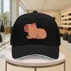 Cute Capybara Graphic Baseball Cap Adjustable Polyester Casual Outdoor Unisex Snapback Hat