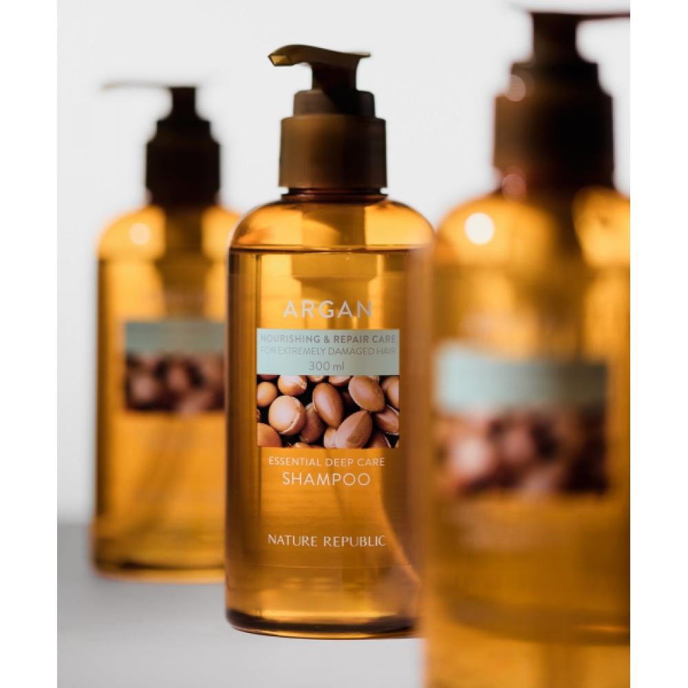 Nature Republic Argan Essential Deep Care Shampoo+conditioner  300ml+300ml 