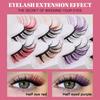 Colored Eye Tail Colored False Eyelashes 7 Pairs 3D Mink Lashes Thick Fluffy Eye Eyelashes  Women