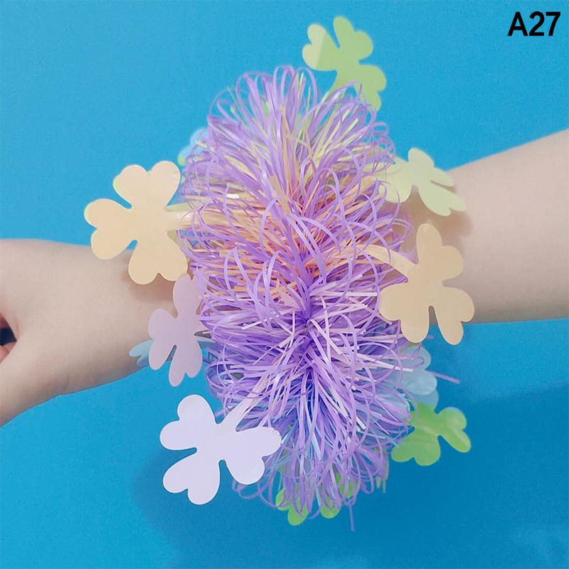 2Pcs Kids Game Pom Poms Apply To Sports Game 27 Styles Practical Cheerleading Cheering Flower Ball Sports Games Bracelet