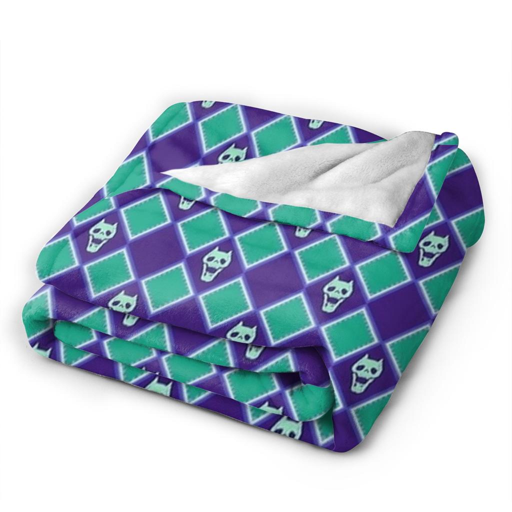 J-JoJos Bizarre Adventure Deckenbezug Korallenfleece Plüsch Japanischer Anime Ultra-Weiche Überwurfdecke für Zuhause Couch Bett Teppich