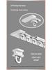 Inward Opening Bay Window Curtain Track - No-Drill, Shaped, Sliding with Hooks