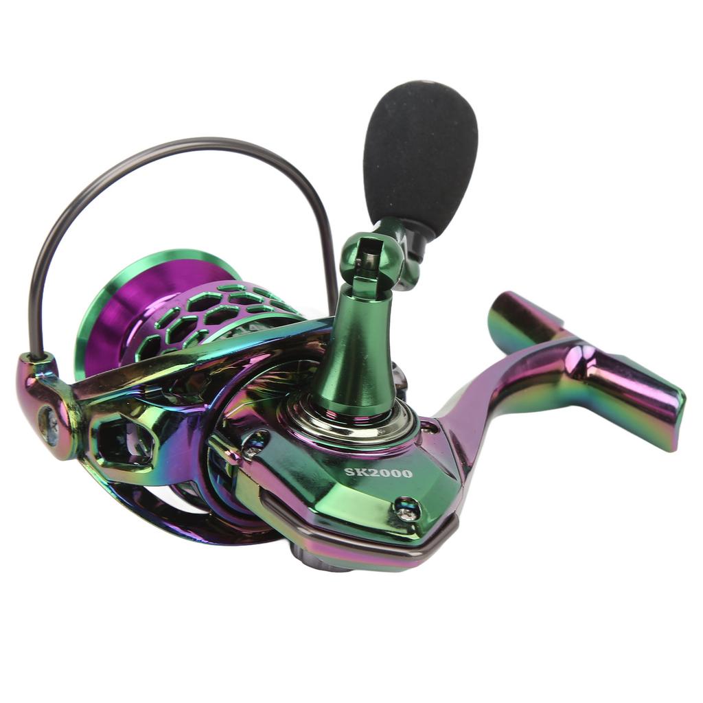 Lure Spinning Reel Metal Spinning Fishing Wheel Gapless 5.0:1 Speed Ratio Fishing Reel for Freshwater Saltwater SK2000