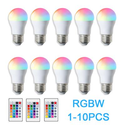 1-10PCS No Flicker E27 G45 Mini Bulb RGB LED Lamp 24 Key 6W AC85-265V Remote Control Dimmable Colorful Change for Bedroom Lamp