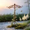 Umbrella Top Climbing Support Trellised for Potted Foliage, Metal Stake with Brown Finish for Balcony Displays, Outdoor Rows, and Small Outdoor