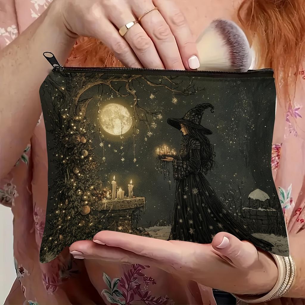 Unisex Adult Makeup Bag, Witch-themed Durable Multifunctional Storage Bag Mixed ,with Zipper for Travel Student Sister Bag