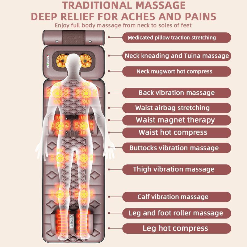 Electric Massage Mattress Vibration Heating Infrared Massage Mat Magnet therapy Massage Cushion For Neck Back Foot Pain Relief Relaxation