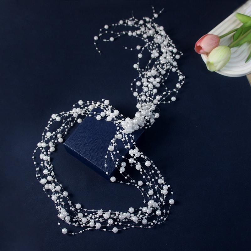 Pearls Tassel Wreath Headband For Bridal Wedding Hair Accessories Bride Headband Woman Hair Vine Girls Headpiece