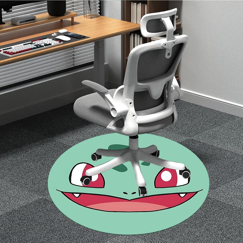 

1pc Bulbasaur Office Round Area Rug, Indoor Mat Suitable For Office,Bedroom Living Room Home Decor, Room Deco a0928205 80cm by 80cm