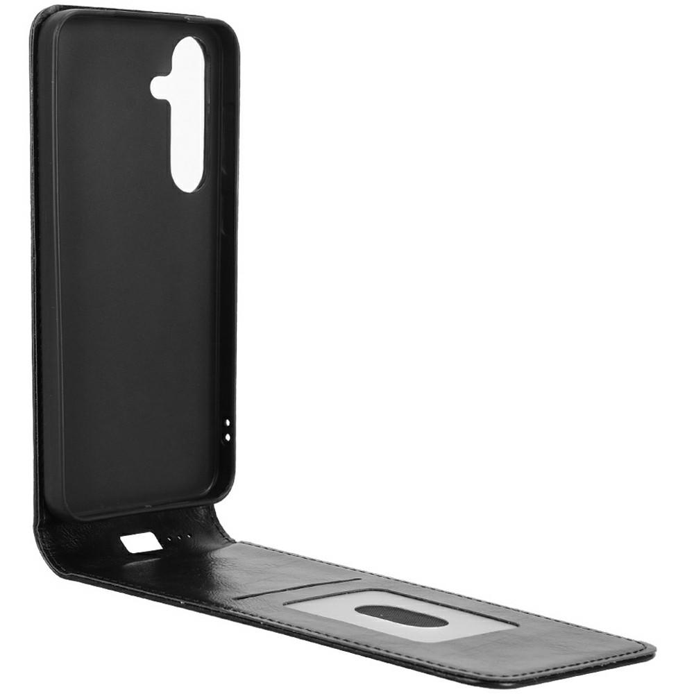 For Samsung Galaxy S24 Case with Card Slot Magnetic Vertical Flip Leather Phone Cover