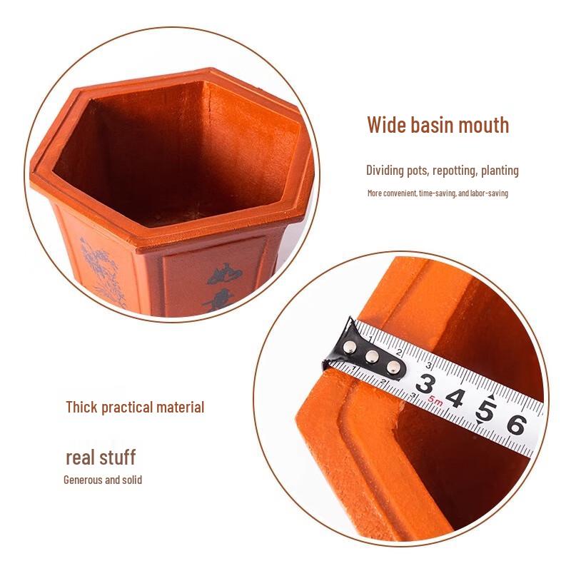 Maididuo Ceramic Zisha Hexagonal Flower Pot