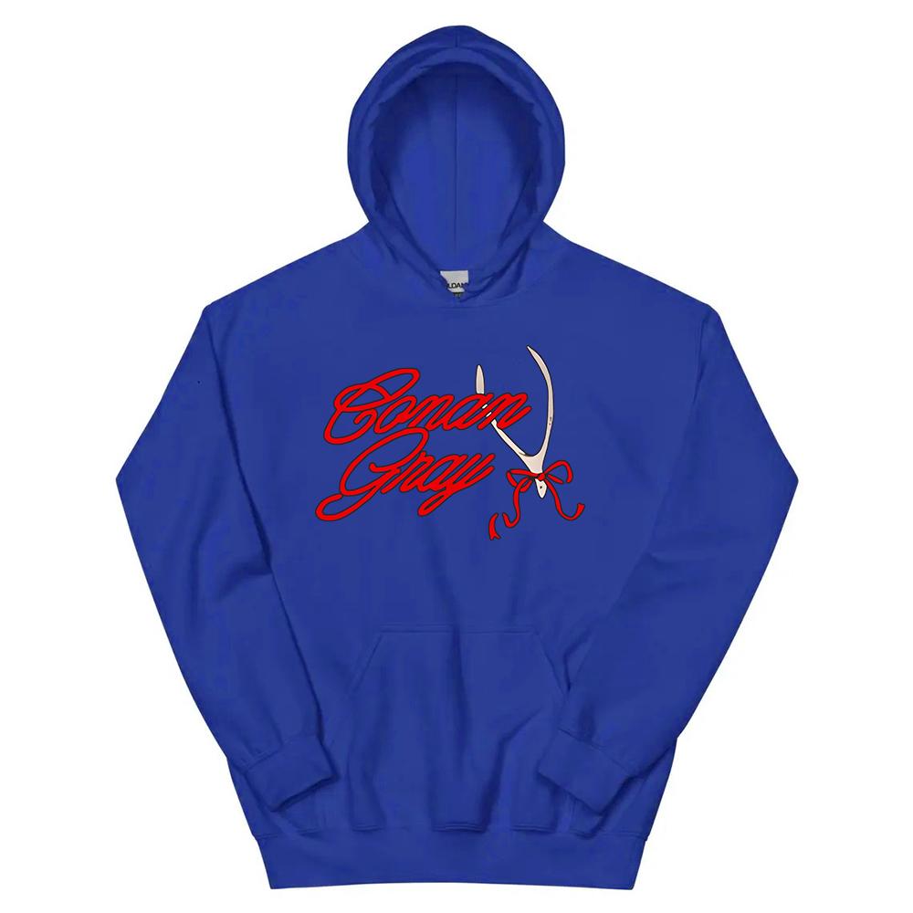 CONAN GRAY RED RIBBON WISHBONE HOODIE Winter Fleece Hooded Sweatshirts Graphic Men Women Clothing Fashion Hoodies