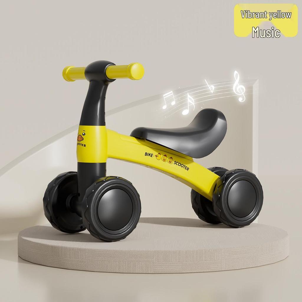 4-Wheel Pedal-Free Balance Bike for Toddlers (1-3 Years) - Baby Gliding Strider