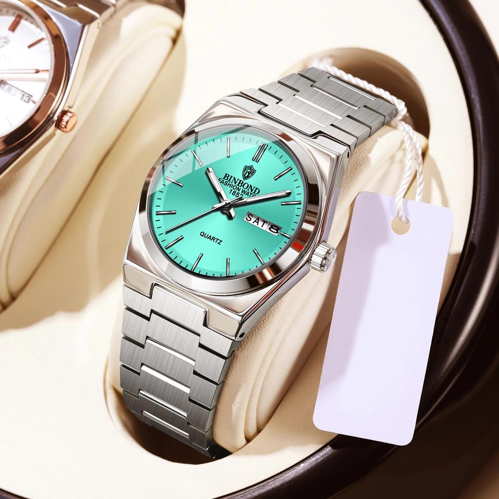 Luxury Business Quartz Men Wristwatch Waterproof Luminous Date Week Male Watch Stainless Steel Women Watches