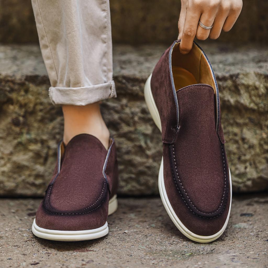 Men's Mid Rise Loafers Classic Round Toe Slip-On Boat Shoes Lightweight Comfortable Flat Sole Casual Deck Footwear Casual Wear