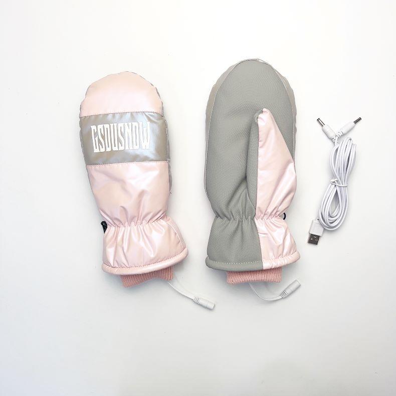 

USB электрические варежки для лыжного спорта на открытом воздухе водонепроницаемые, ветрозащитные и теплые из качественной ткани с бархатом и утолщением average size