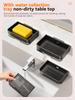 No Punch Soap Storage Rack No Drill Bath Soap Holder Free-Punch Wall Mounted Soap with Cover Plastic Drain Soap Box Household Ba