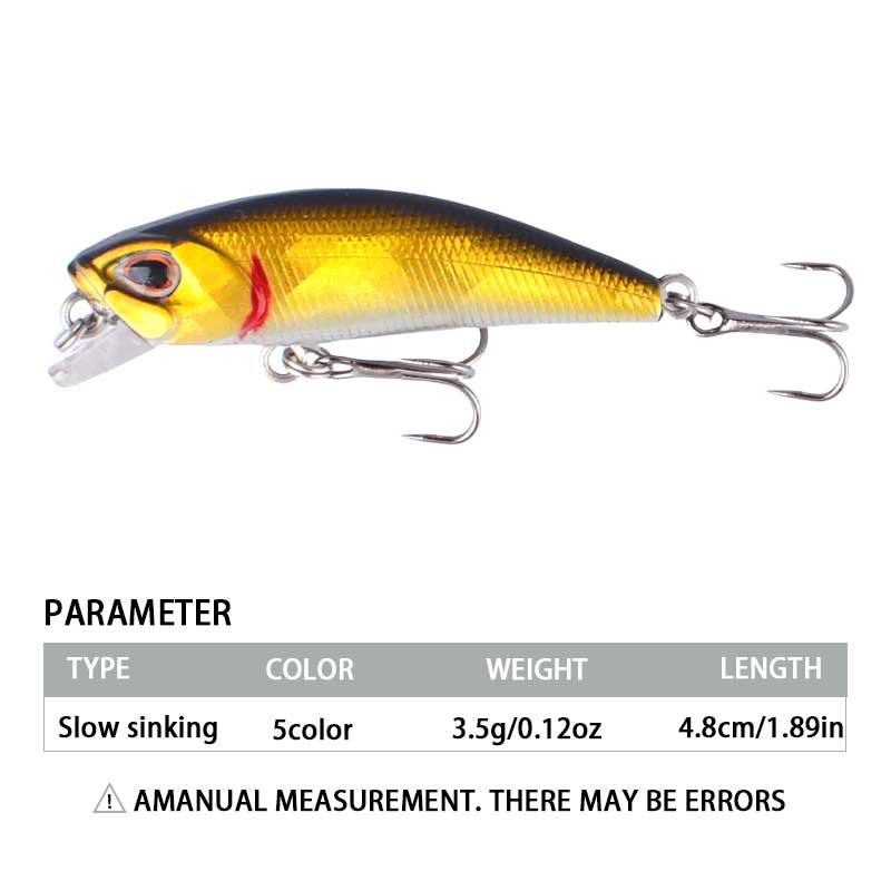 Micro Sinking Minnow 4.8cm/3.5g Asp Bass Imitation - Hard Plastic Fishing Lure