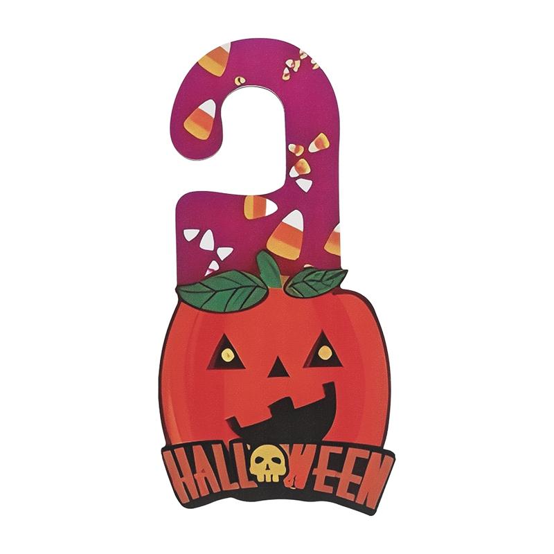

22CM Halloween Door Handle Hook Sign Happy Halloween Wooden Pumpkin Skull Witchfor Bat for Home Hotel Office Decorations