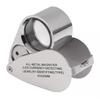 40x 25mm Całkowicie Metalowa Lupa Jubilerska Z Oświetleniem LED Do Detekcji Waluty & Identyfikacja biżuterii