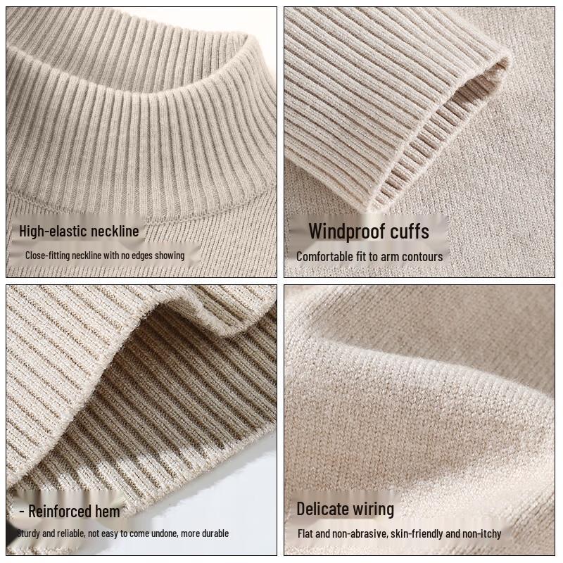 JEEP SPIRIT Men's Winter Fleece-Lined Pullover Sweater