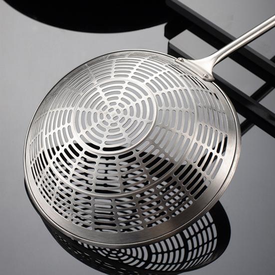 Stainless Steel Spider Strainer Skimmer Long-Handled Mesh Oil Strainer Spoon for Deep Frying Pasta & Hot Pot Rust-Resistant Kitchen Cooking Spoon