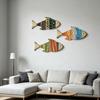 3 Stück Holzfisch Nautische Wanddekoration Strand Küsten Wandkunst zum Aufhängen Rustikale Ozean Wandskulptur für Wohnzimmer Schlafzimmer