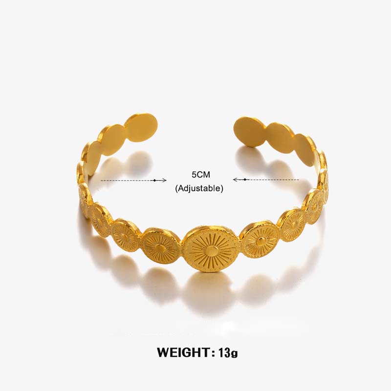 

Браслет-манжета из нержавеющей стали для женщин, винтажный золотистый цвет, геометрический, регулируемый, браслет-манжета, ювелирное украшение, подарок, новый