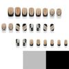 24 Pieces of Chinese Valentine's Day Simple Black and White Silver Graffiti Love Line Design, Wearing Nail Art, Nail Art, Fake Nails