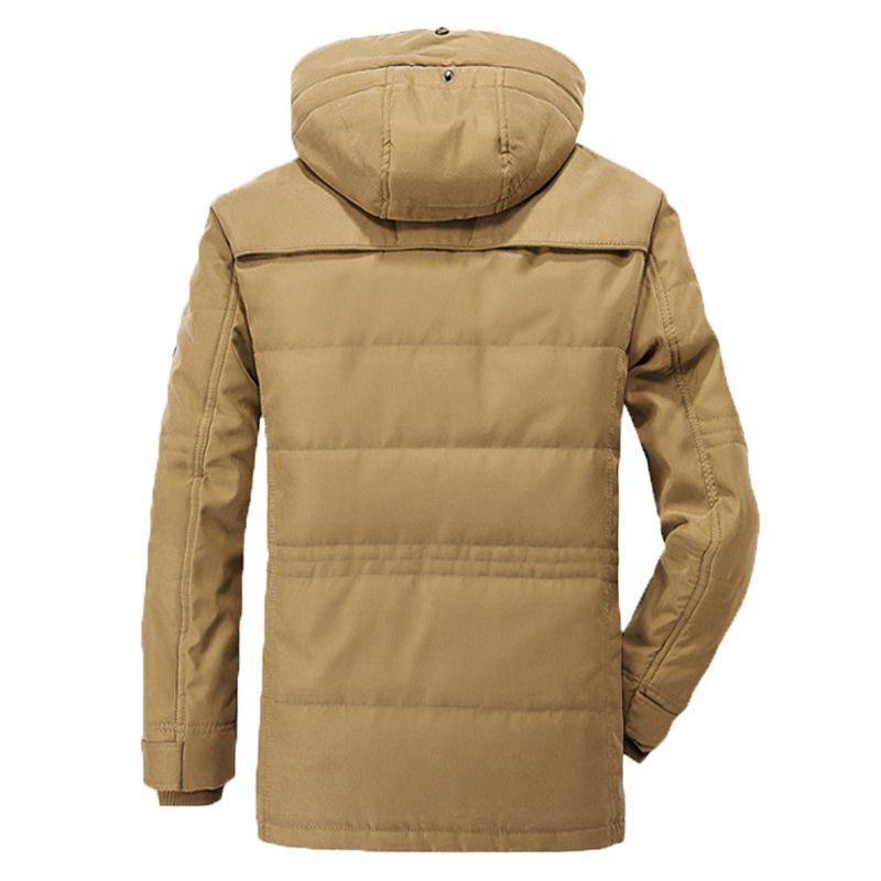 Herren Premium Qualität Warme Jacke Militärparka Pelzgefüttert Langer Mantel Mit Kapuze Wintermantel