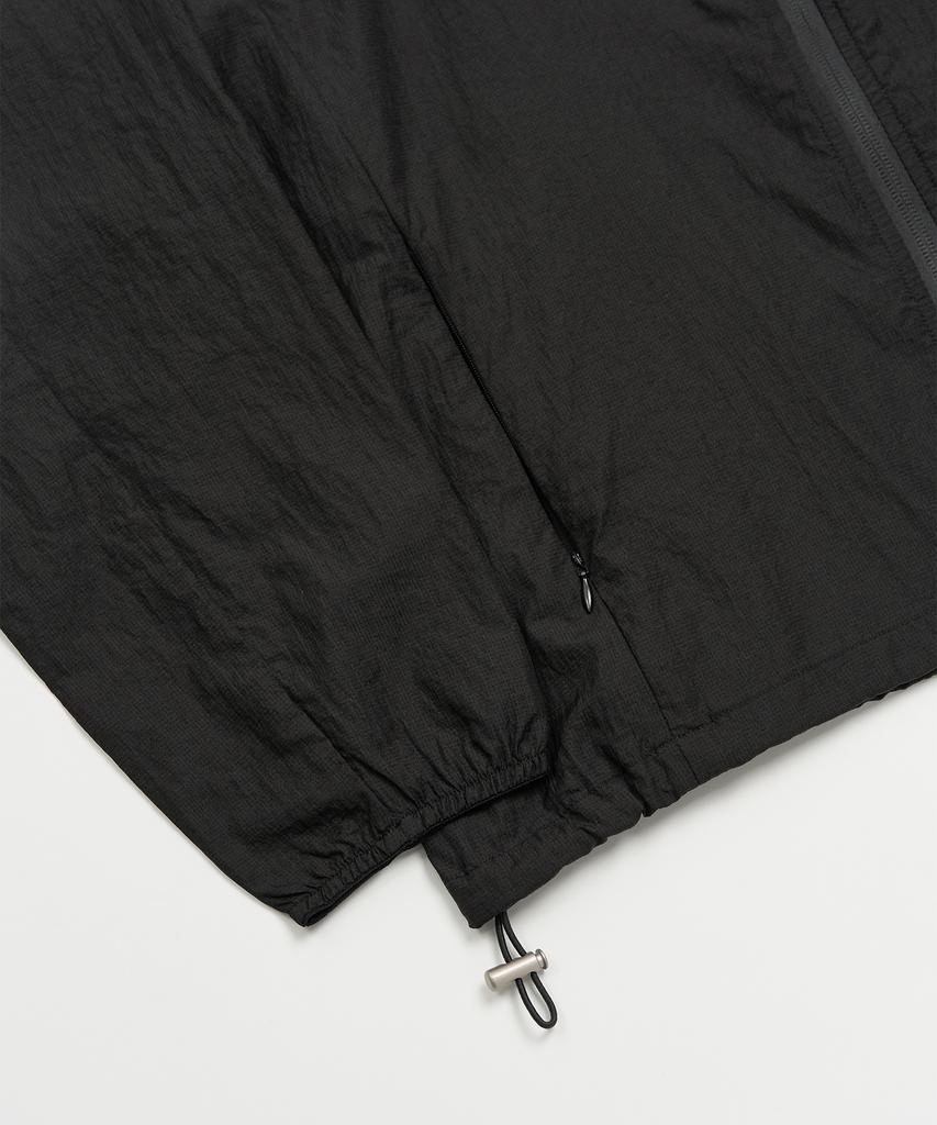 Toffee [Summer Fabric] Ripstop Sheer Windbreaker Jacket (Black)