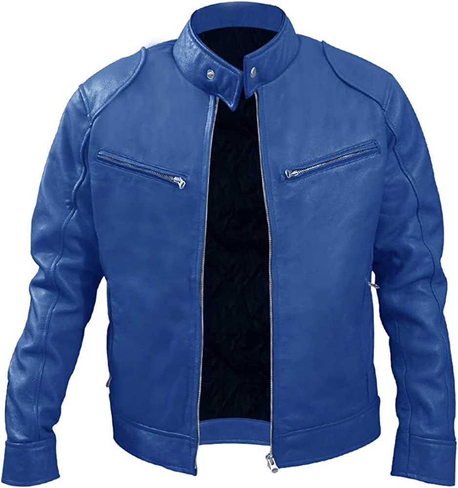 Spot men's cardigan popular PU coat zipper leather jacket leather jacket men's coat