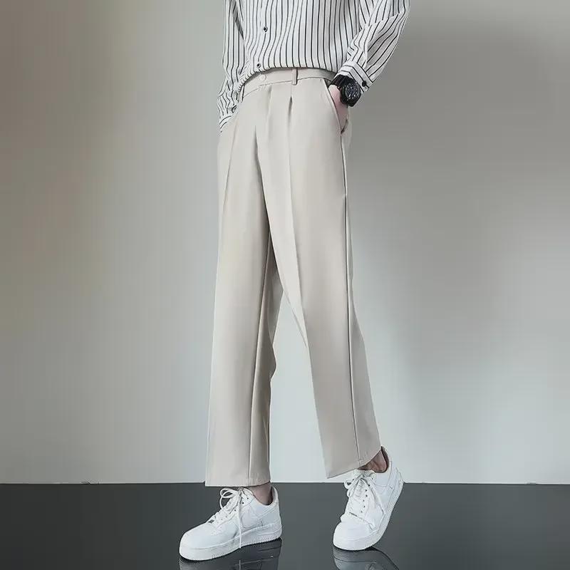 Men's Korean Style Wide-Leg Summer Casual Trousers
