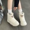 Leather Velvet Thick-soled Large Cotton Snow Boots Women's New Winter Versatile Warm Cotton Boots