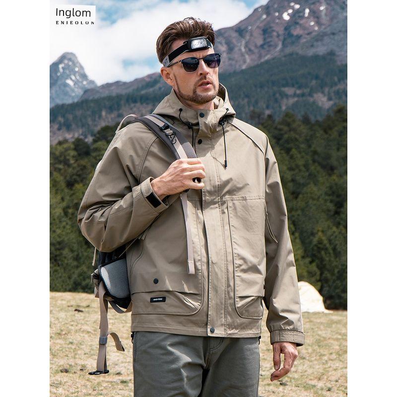 Yingjuelun Urban Outdoor Functional Style Hooded Jacket Autumn and Winter Men's Windproof Jacket Zipper Work Jacket