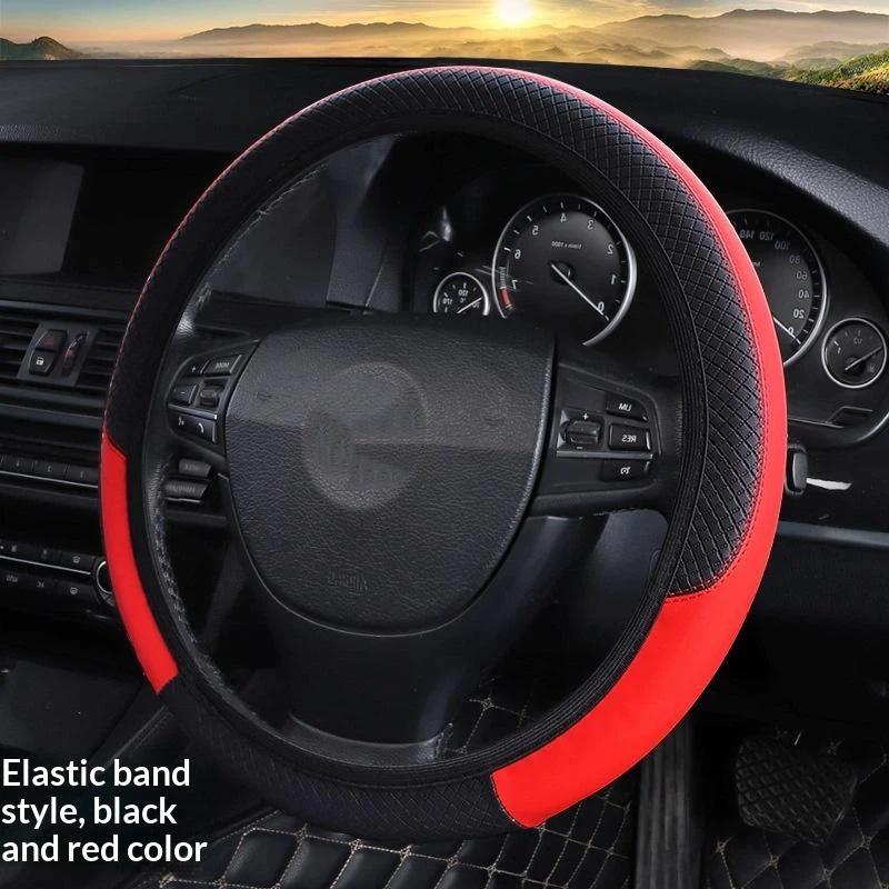 Durable 37-38cm Faux Leather Steering Wheel Cover Universal Design for Smooth Handling